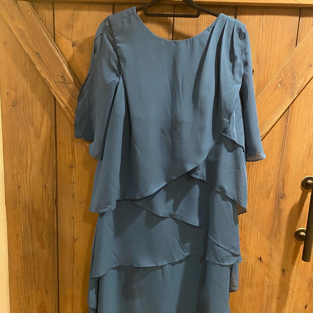 Elegant Blue Layered Dress